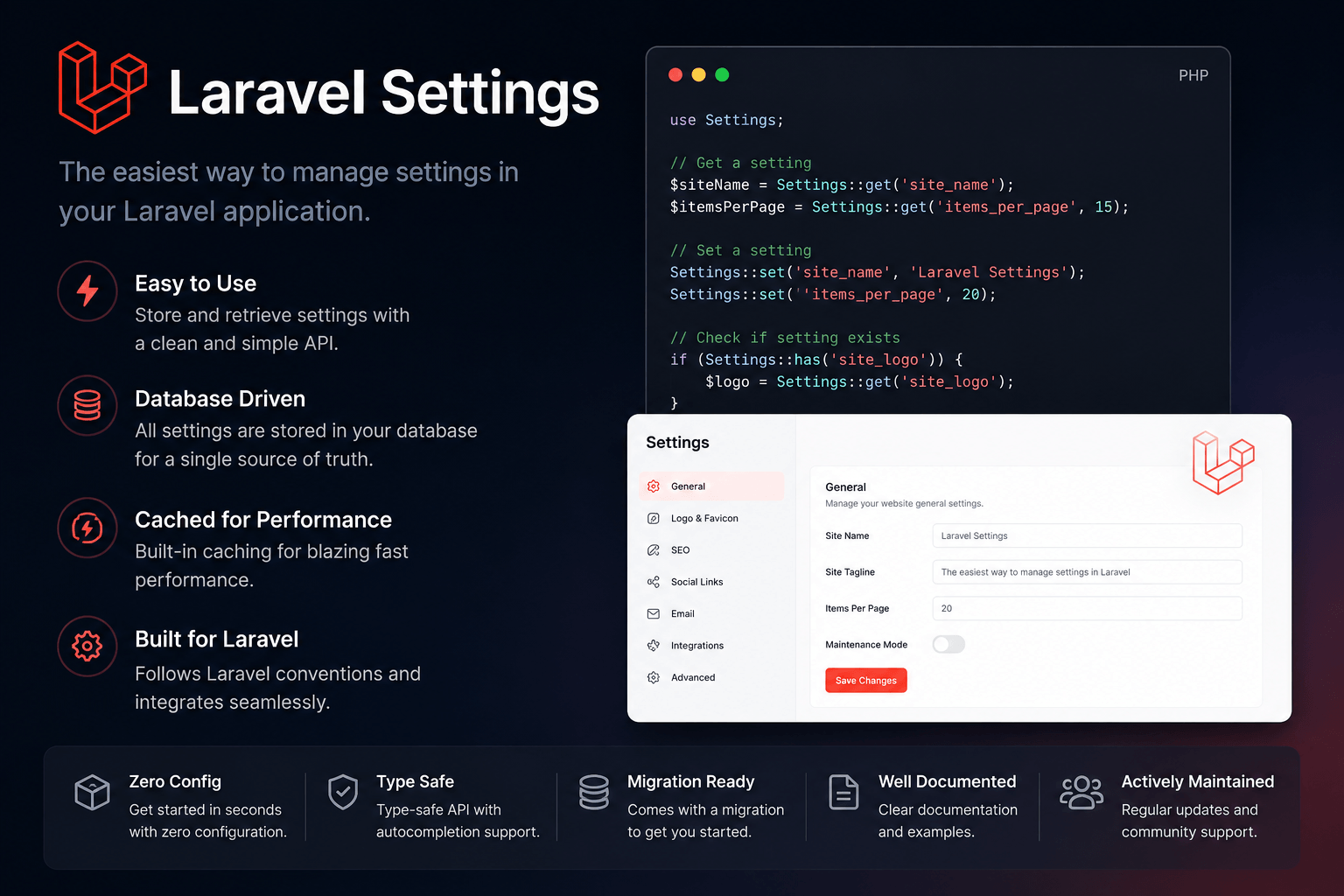 Preview of Laravel Settings